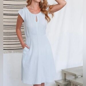 Mata Traders size XS Corsica Light Blue Flutter Dress